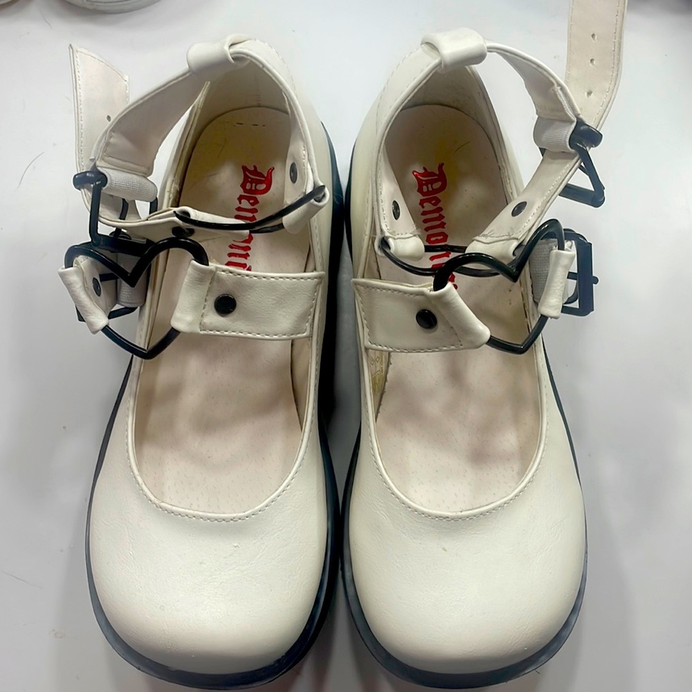 Demonia SPRITE-02 Vegan White Leather US6